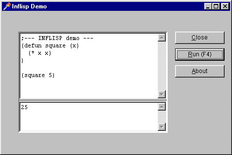 Inflisp user interface